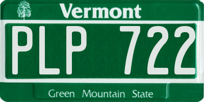 VT license plate PLP722
