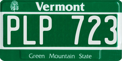 VT license plate PLP723