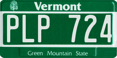 VT license plate PLP724