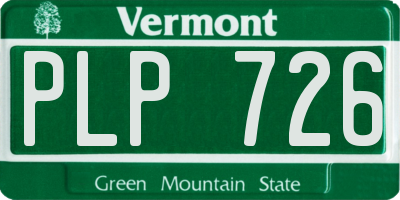 VT license plate PLP726