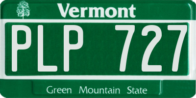 VT license plate PLP727