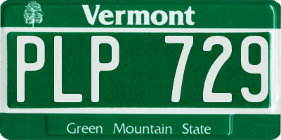 VT license plate PLP729