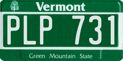 VT license plate PLP731