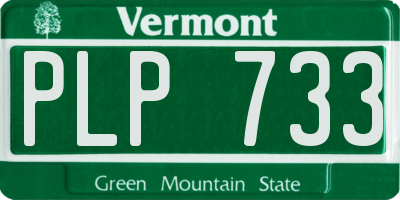 VT license plate PLP733