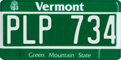 VT license plate PLP734