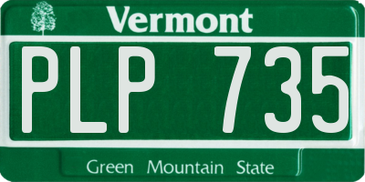 VT license plate PLP735