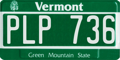 VT license plate PLP736
