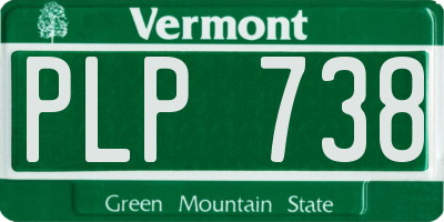 VT license plate PLP738