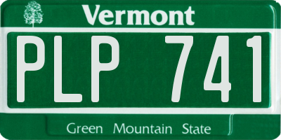 VT license plate PLP741
