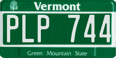 VT license plate PLP744