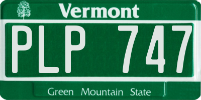 VT license plate PLP747