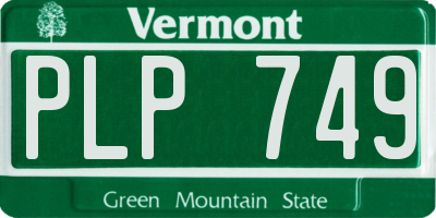VT license plate PLP749