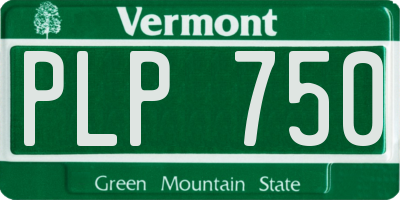 VT license plate PLP750