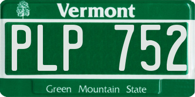 VT license plate PLP752