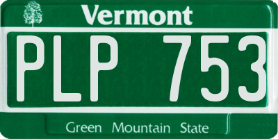 VT license plate PLP753