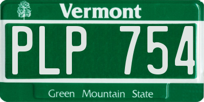 VT license plate PLP754