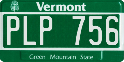 VT license plate PLP756