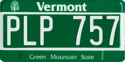 VT license plate PLP757
