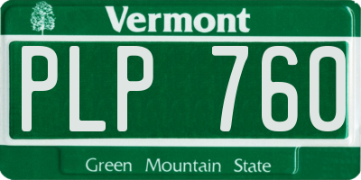 VT license plate PLP760