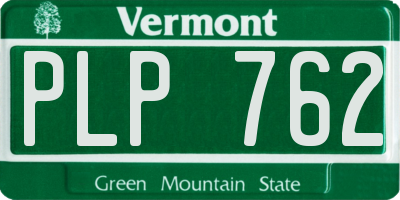 VT license plate PLP762
