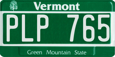 VT license plate PLP765