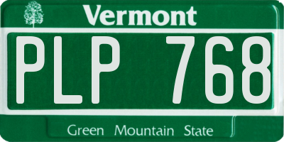 VT license plate PLP768