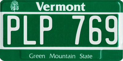 VT license plate PLP769