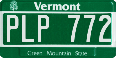 VT license plate PLP772