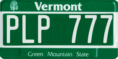 VT license plate PLP777