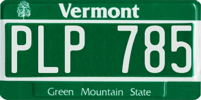 VT license plate PLP785