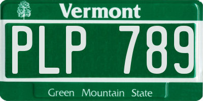 VT license plate PLP789