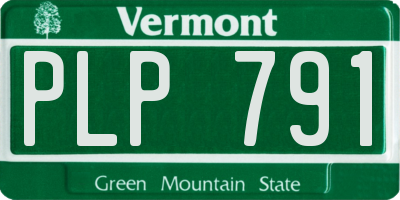 VT license plate PLP791