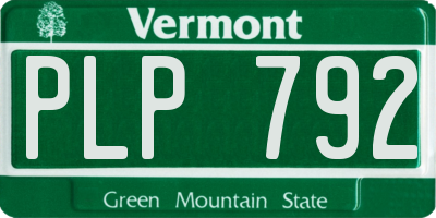 VT license plate PLP792