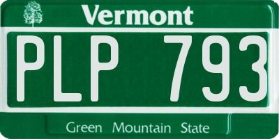 VT license plate PLP793