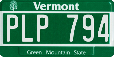 VT license plate PLP794