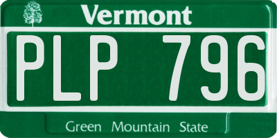 VT license plate PLP796
