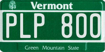 VT license plate PLP800