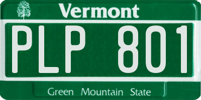 VT license plate PLP801