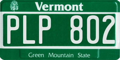VT license plate PLP802