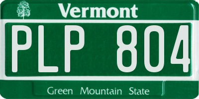 VT license plate PLP804