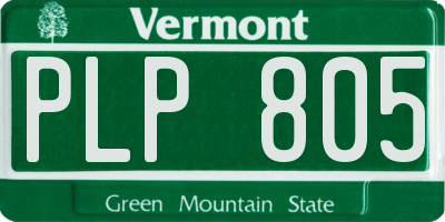 VT license plate PLP805