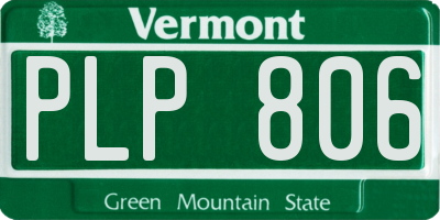 VT license plate PLP806