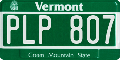 VT license plate PLP807