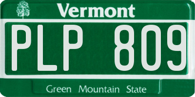 VT license plate PLP809