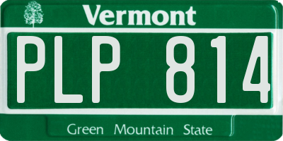 VT license plate PLP814