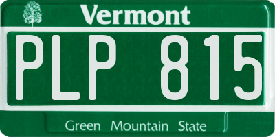 VT license plate PLP815