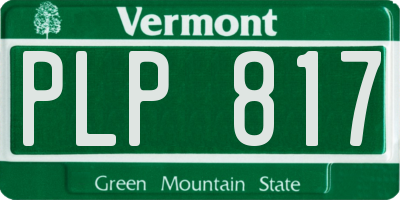 VT license plate PLP817