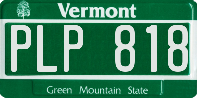 VT license plate PLP818