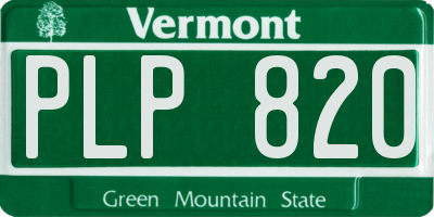 VT license plate PLP820