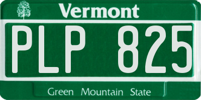 VT license plate PLP825